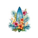 planche surf fleurs transfert thermocollant impression dtf flex textile