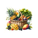 panier fruits légumes transfert thermocollant impression dtf flex textile