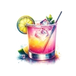 verre cocktail rose transfert thermocollant impression dtf flex textile