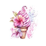 glace fleurs transfert thermocollant impression dtf flex textile