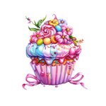 cupcake bonbons transfert thermocollant impression dtf flex textile