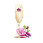 verre champagne macarons transfert thermocollant impression dtf flex textile