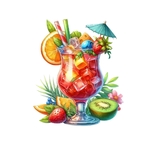 cocktail fruits transfert thermocollant impression dtf flex textile