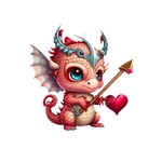 dragon guerrier coeur transfert thermocollant impression dtf flex textile