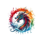 tête dragon cercle transfert thermocollant impression dtf flex textile