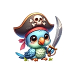 perroquet pirate transfert thermocollant impression dtf flex textile
