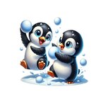 pingouins boules de neige transfert thermocollant impression dgtf flex textile