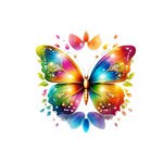 papillon rainbow transfert thermocollant impression dtf flex textile