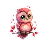 hibou coeurs transfert thermocollant impression dtf flex textile