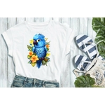 Bébé Perroquet Bleu Fleurs1