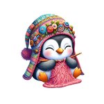pingouin bonnet tricote transfert thermocollant impression dtf flex textile