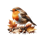 oiseau rouge gorge transfert thermocollant impression dtf flex textile