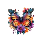 joli papillon fleurs transfert thermocollant impression dtf flex textile