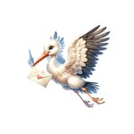 cigogne lettre transfert thermocollant impression dtf flex textile