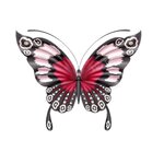 papillon rose et noir transfert thermocollant impression dtf flex textile