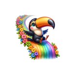 toucan arc en ciel transfert thermocollant impression dtf flex textile