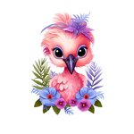 bébé flamant rose transfert thermocollant impression dtf flex textile