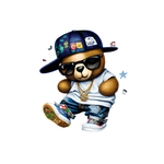 ourson dans casquette transfert thermocollant impression dtf flex textile