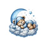 ourson nuage bleu transfert thermocollant impression dtf flex textile