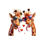 girafes lunettes humour transfert thermocollant impression dtf flex textile