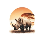 rhinocéros arbre transfert thermocollant impression dtf flex textile