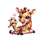 girafe et bébé transfert thermocollant impression dtf flex textile
