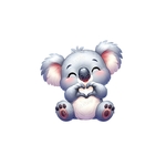 Koala coeur transfert thermocollant impression DTF flex textile