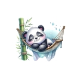Panda hamac dort transfert thermocollant impression DTF flex textile