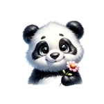 Panda fleur transfert thermocollant impression DTF flex textile