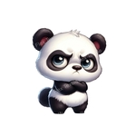 Panda grognon transfert thermocollant impression DTF flex textile