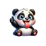 Panda pouce levé transfert thermocollant impression DTF flex textile