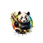 Panda bambou transfert thermocollant impression DTF flex textile