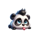 Panda humour langue transfert thermocollant impression DTF flex textile