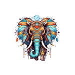 Elephant plumes couleurs transfert thermocollant impression DTF flex textile