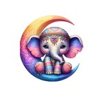 Elephant lune transfert thermocollant impression DTF flex textile