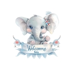 Elephant welcome baby garçon transfert thermocollant impression DTF flex textile