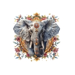 Elephant fleurs bijoux transfert thermocollant impression DTF flex textile