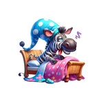 Zebre lit humour transfert thermocollant impression DTF flex textile