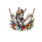zebre hamac fleurs transfert thermocollant impression DTF flex textile