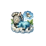 zebre dort nuage mouton transfert thermocollant impression DTF flex textile