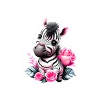 zebre fleurs cute transfert thermocollant impression DTF flex textile