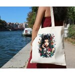 femme cornes crânes fleurs gothique transfert thermocollant impression dtf flex textile sac shopping sport mains