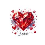 Cristal Coeur Love Transfert thermocollant Impression DTF Flex Textile