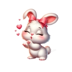lapin bisous coeurs tranfert thermocollant impression dtf flex textile