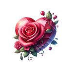 Coeur Fleurs Roses Transfert Thermocollant impression dtf flex textile