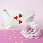 Fleurs Formes Coeurs transfert thermocollant impression dtf flex textile sac trousse shopping maquillage make-up école