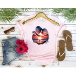 Couple Coucher Soleil transfert thermocollant impression dtf flex textile tshirt femme homme enfant débardeur top