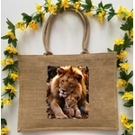 Lion Lionceau transfert thermocollant impression dtf flex textile sac shopping main plage courses sport