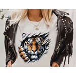Tigre Déchiré transfert thermocollant impression dtf t-shirt femme homme enfant débardeur top sweat