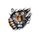 Tigre Déchiré transfert thermocollant impression dtf flex textile